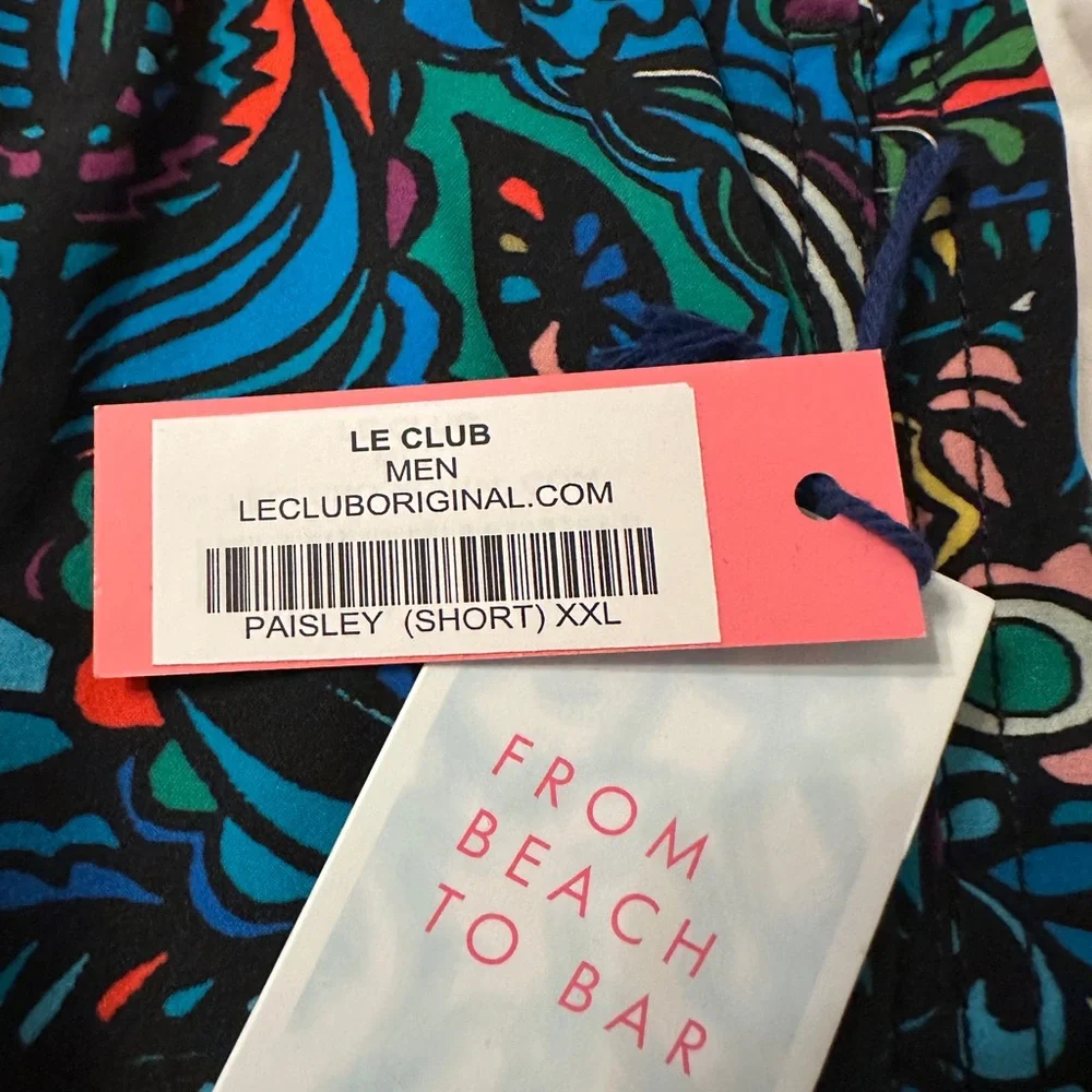 Le Club Paisley Short Swim Trunks - NWT - Size XXL